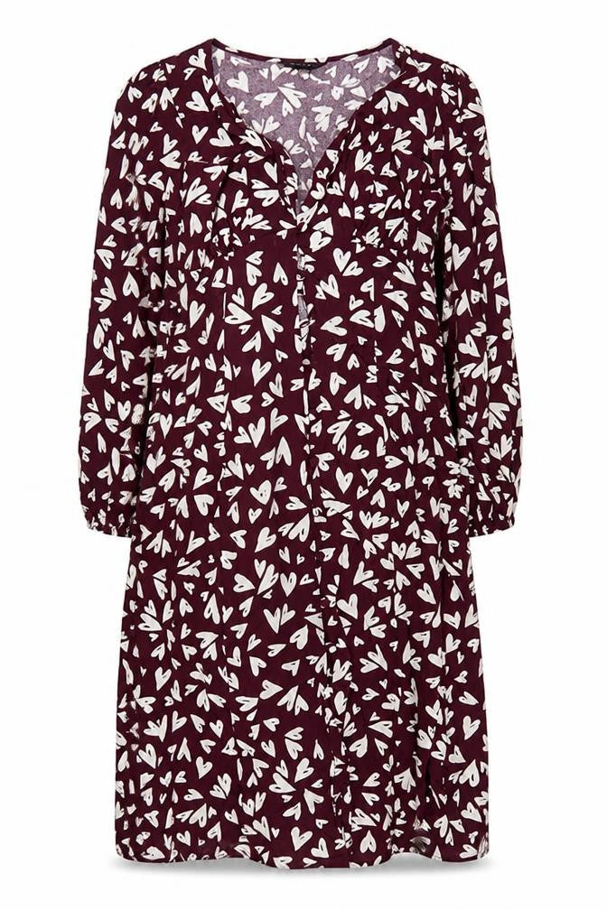 New Look Women's Purple 10 Button Shift Dress