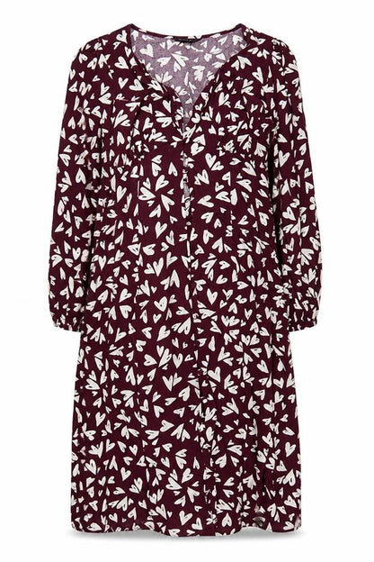 New Look Women's Purple 10 Button Shift Dress