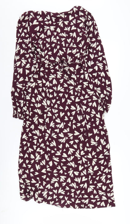 New Look Women's Purple 10 Button Shift Dress