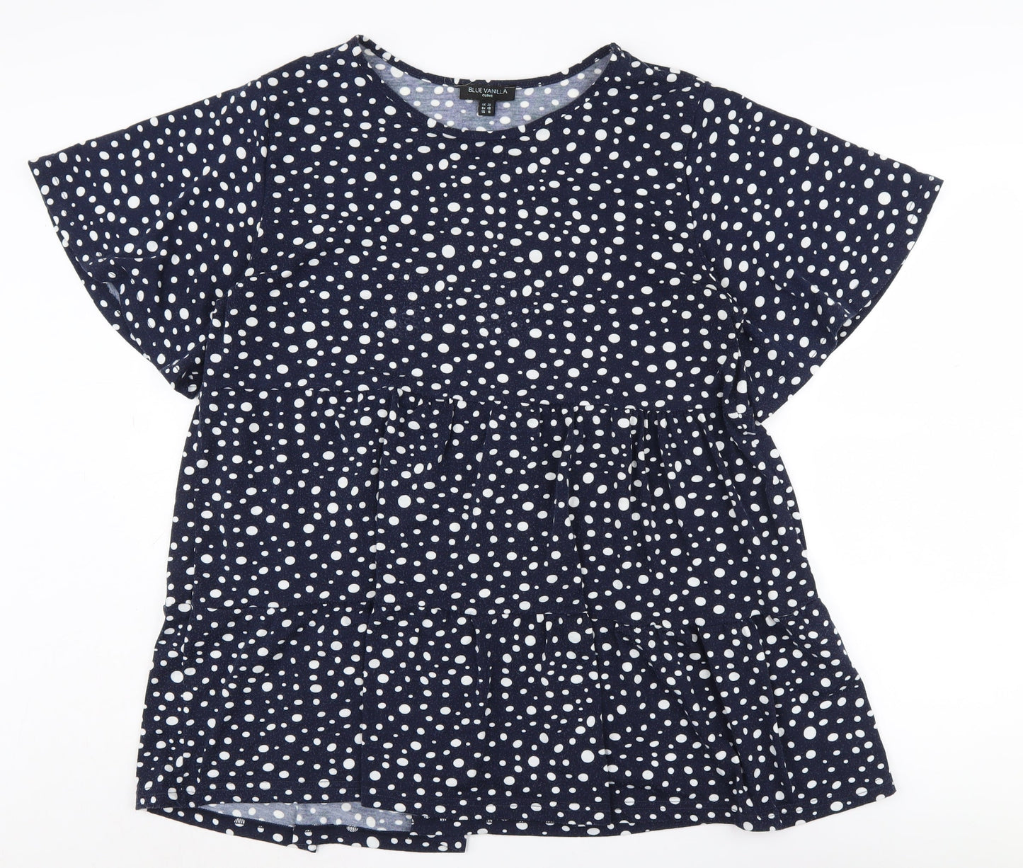 Blue Vanilla Women's Blue Polka Dot Tunic Blouse Size 20