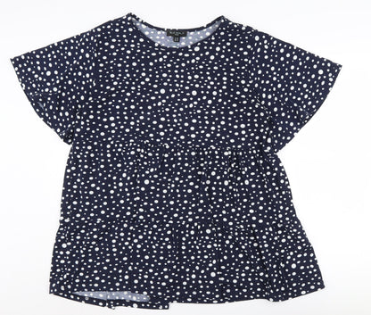 Blue Vanilla Women's Blue Polka Dot Tunic Blouse Size 20