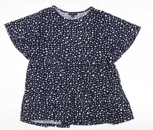 Blue Vanilla Women's Blue Polka Dot Tunic Blouse Size 20