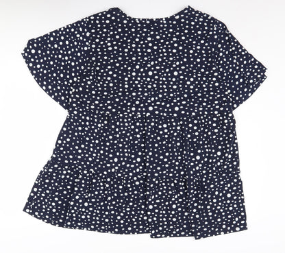 Blue Vanilla Women's Blue Polka Dot Tunic Blouse Size 20