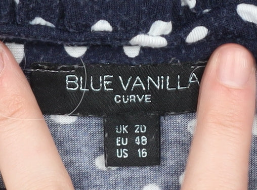Blue Vanilla Women's Blue Polka Dot Tunic Blouse Size 20