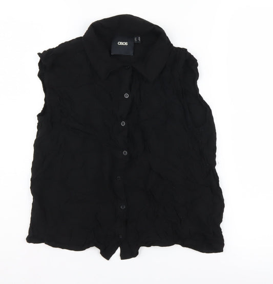 Womens UK Size 10 ASOS Black  Button-Up