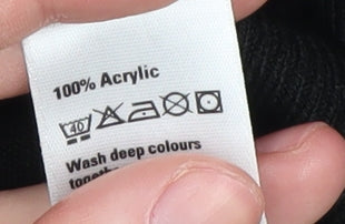 Burton Men's Black Acrylic V-Neck Pullover Jumper - L