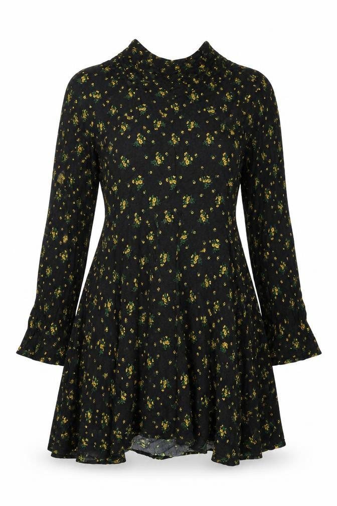 Warehouse Women's Black Floral Dress Size 8