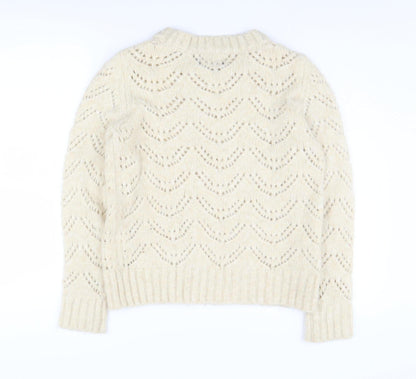 Womens UK Size XS Pieces Beige Pullover Jumper