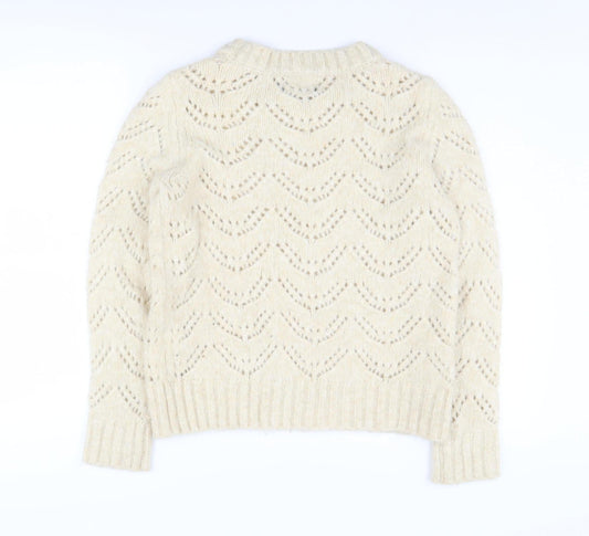 Womens UK Size XS Pieces Beige Pullover Jumper