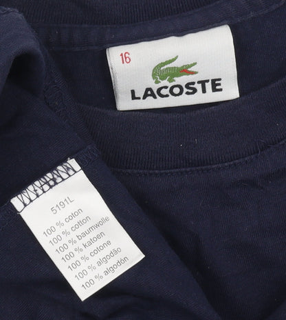 Unisex Adults UK Size 16 Lacoste Blue Basic T-Shirt