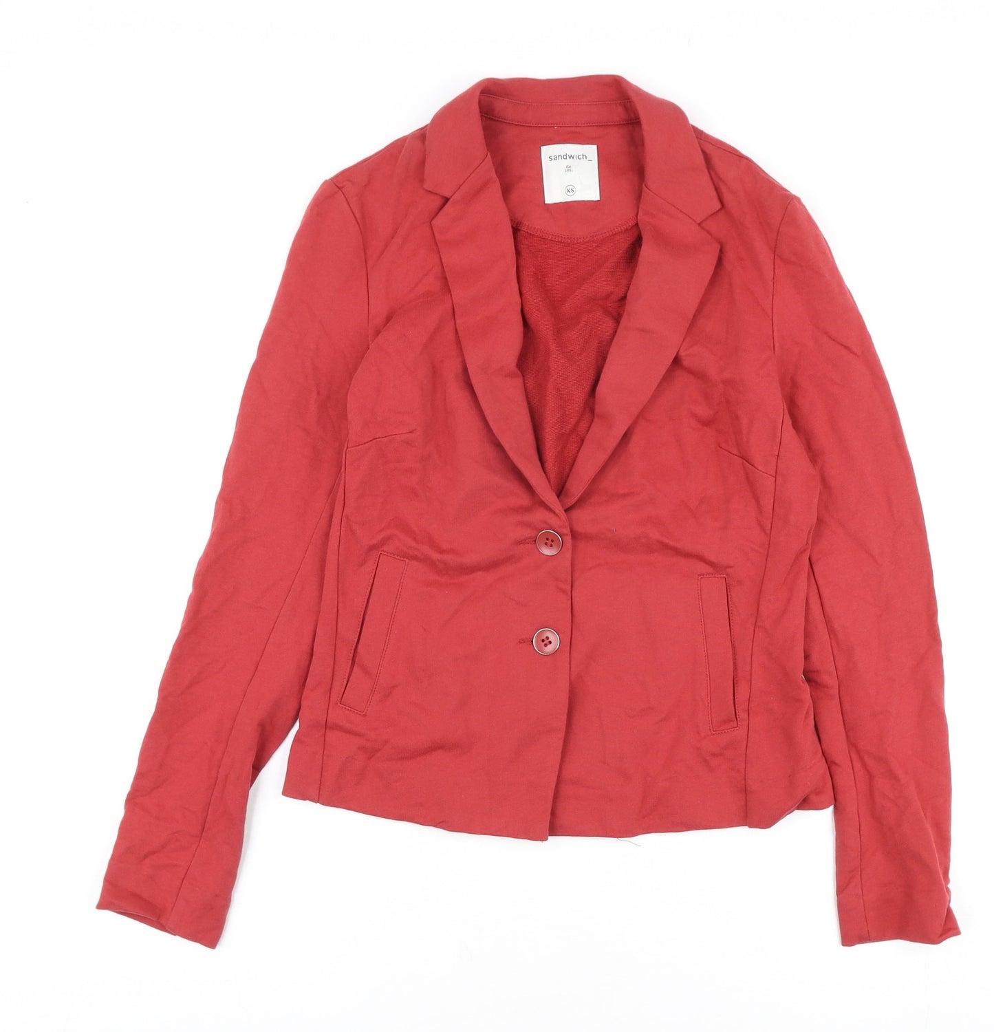 Womens UK Size XS Sandwich Red Basic Jacket