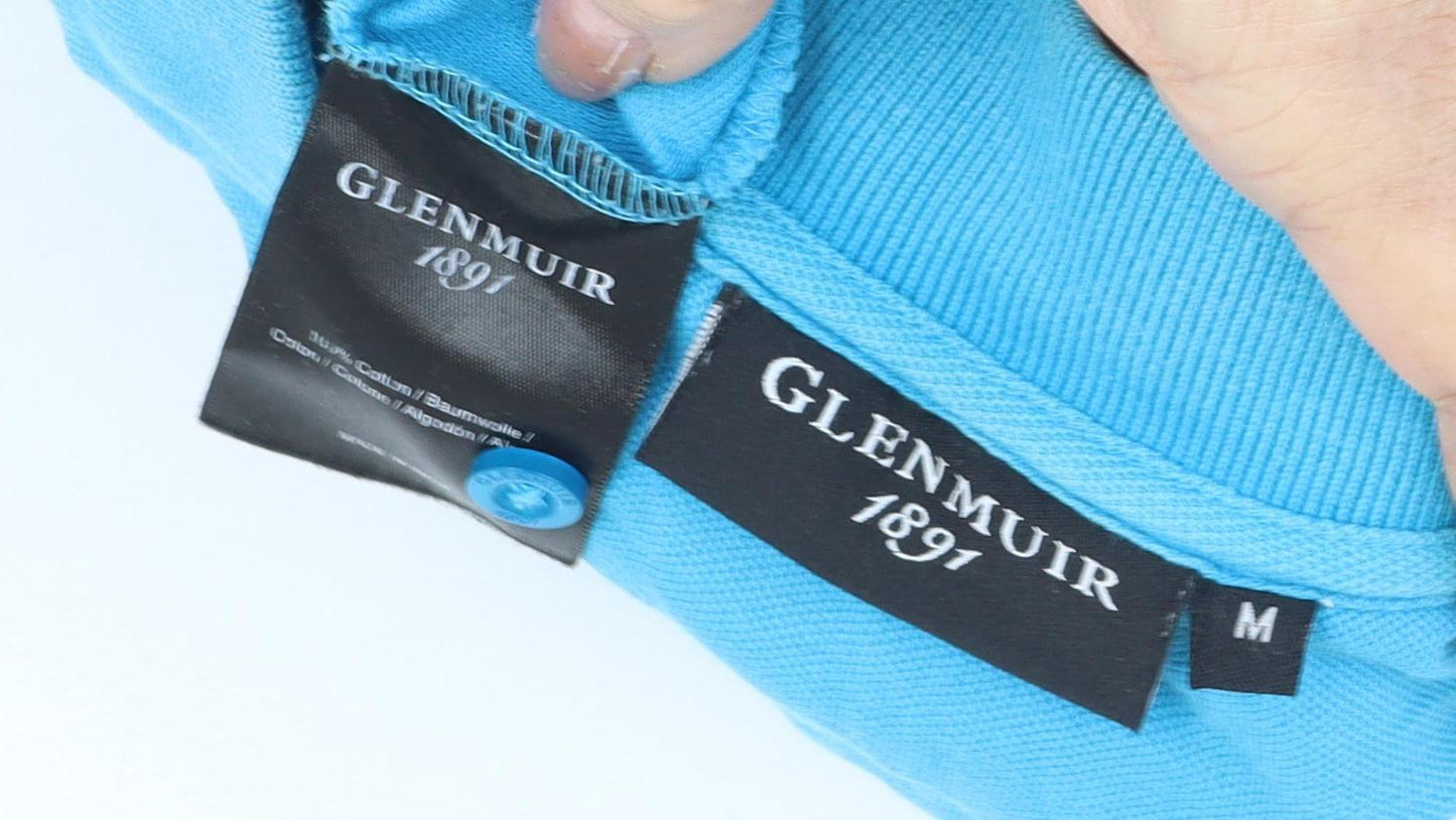 Glenmuir Men's Blue Polo Shirt Medium Short Sleeve Cotton