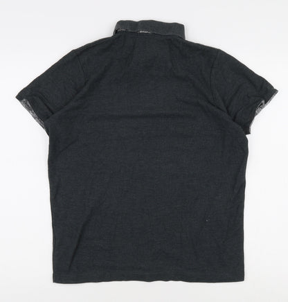 Crosshatch Men's Grey Polo M Short Sleeve