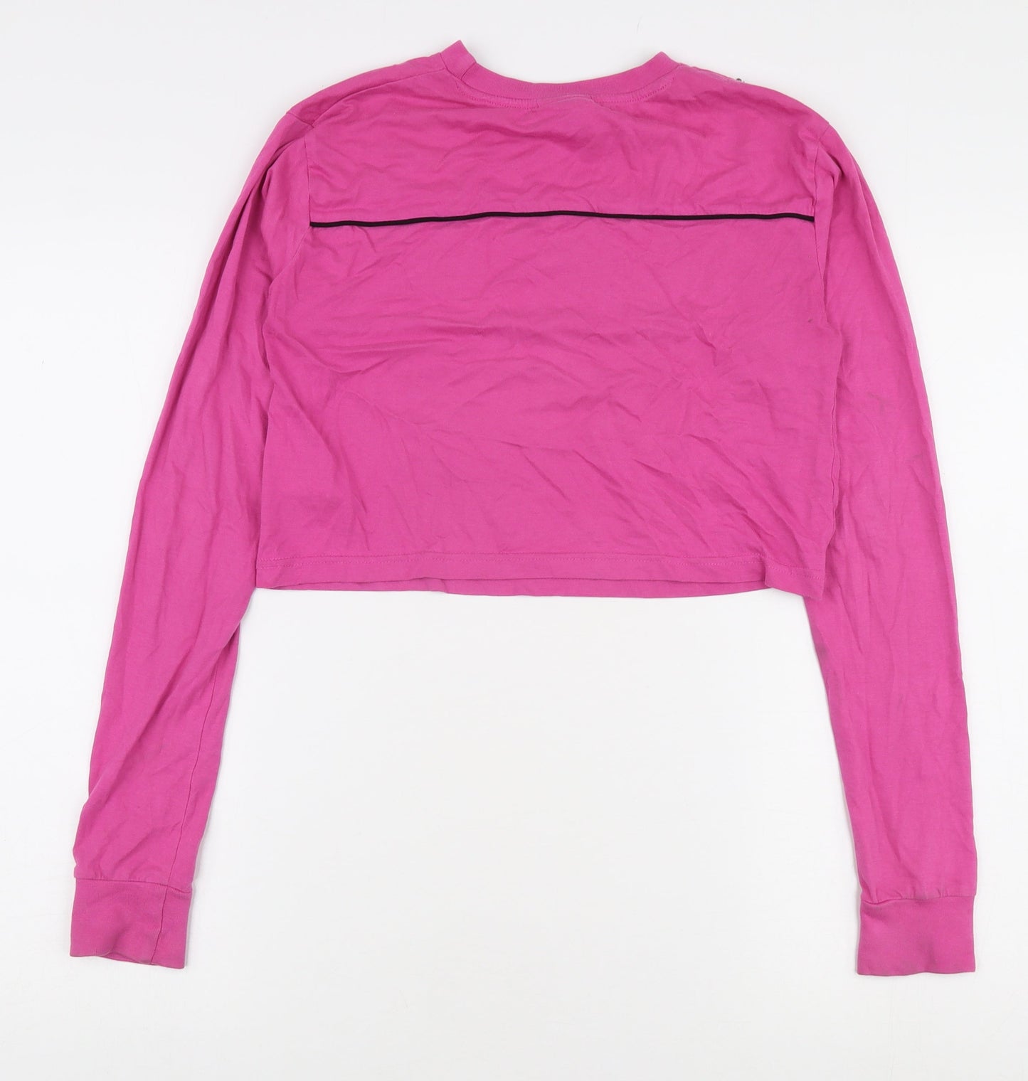 Womens UK Size 4 ellesse Pink Cropped T-Shirt