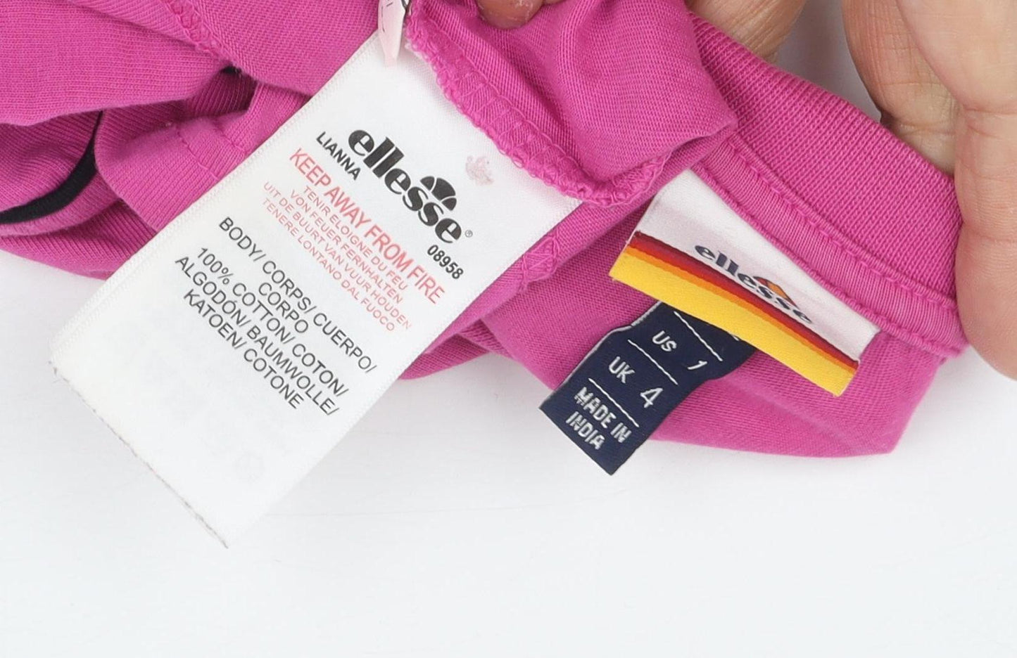 Womens UK Size 4 ellesse Pink Cropped T-Shirt