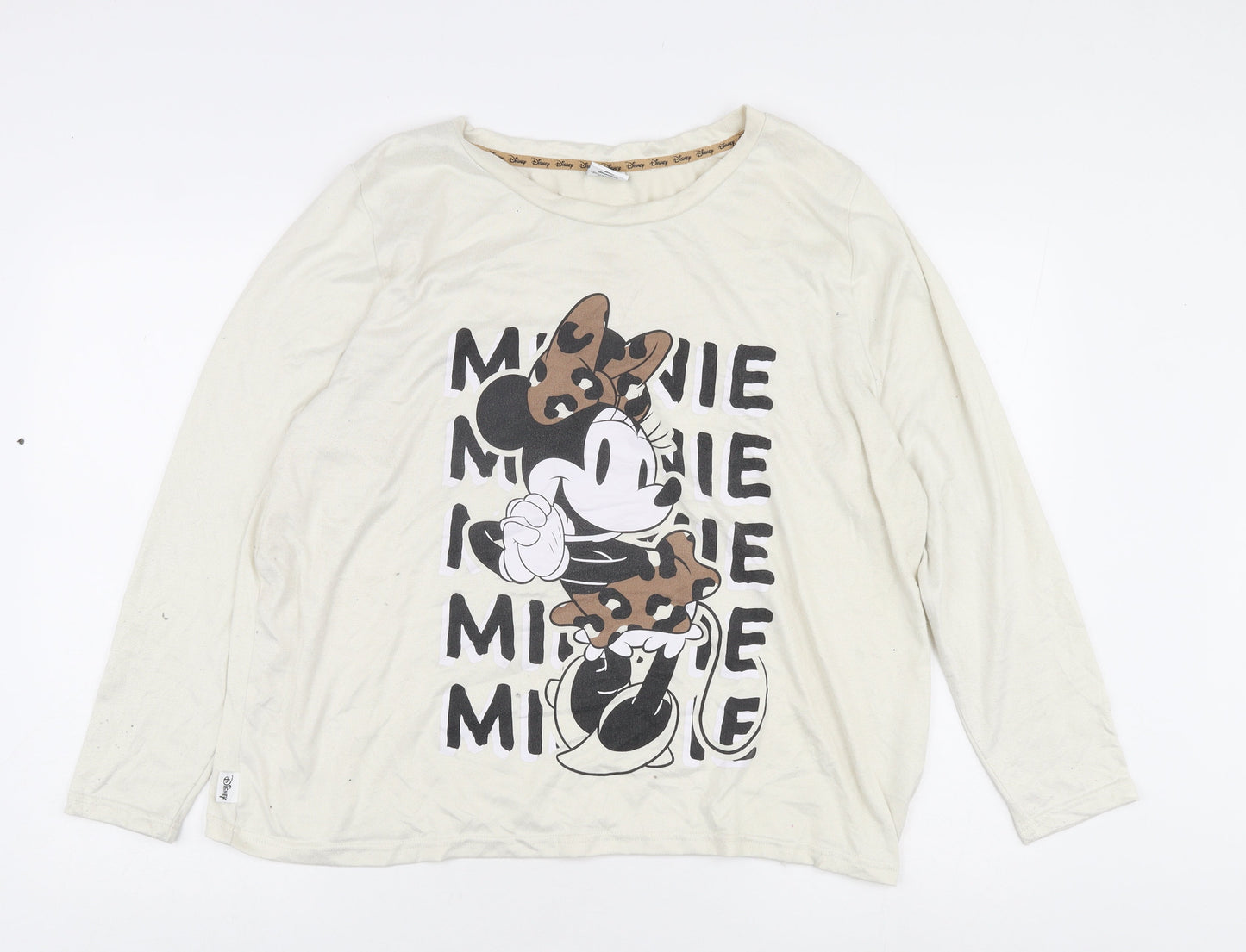 Womens UK Size 20 Disney Ivory Basic T-Shirt