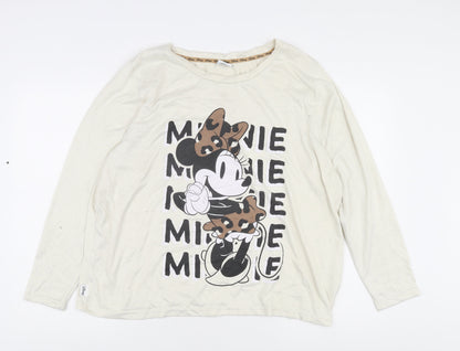 Womens UK Size 20 Disney Ivory Basic T-Shirt