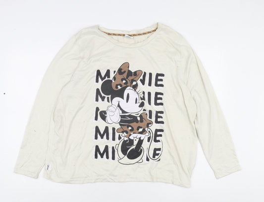 Womens UK Size 20 Disney Ivory Basic T-Shirt