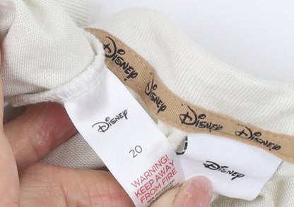 Womens UK Size 20 Disney Ivory Basic T-Shirt