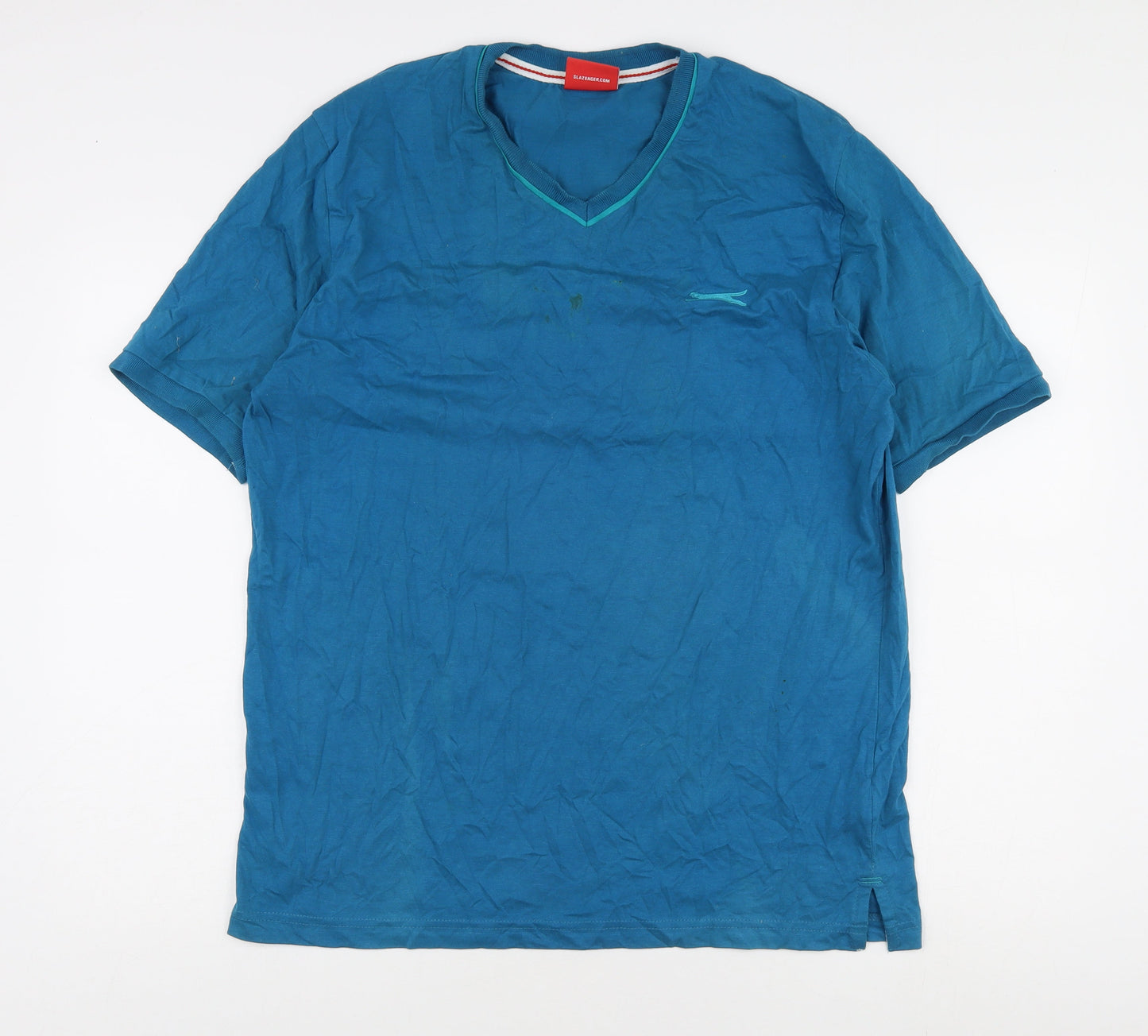 Slazenger Men's Blue V-Neck T-Shirt Size L