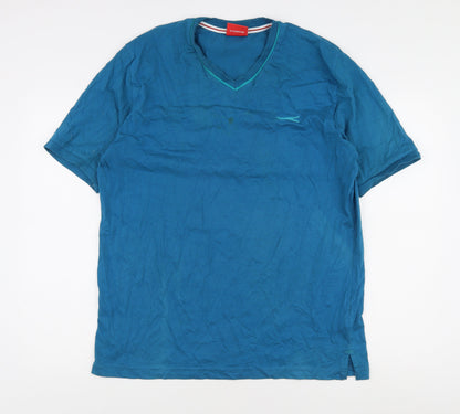 Slazenger Men's Blue V-Neck T-Shirt Size L