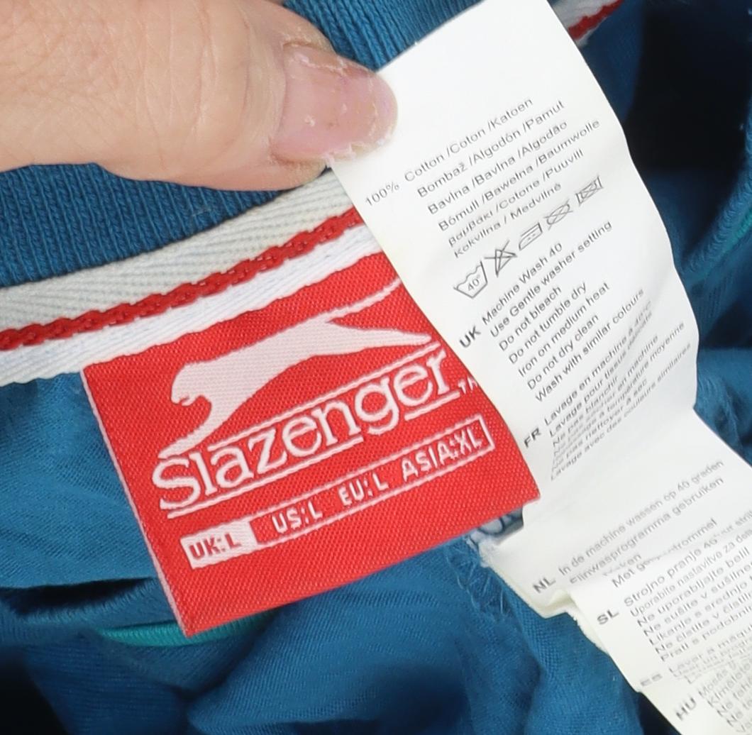 Slazenger Men's Blue V-Neck T-Shirt Size L