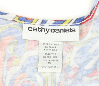 Cathy Daniels Women's Floral T-Shirt, XL, Multicoloured, Casual