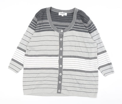 Womens UK Size M Vogue Grey Cardigan Jumper