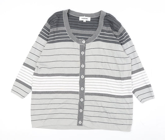 Womens UK Size M Vogue Grey Cardigan Jumper