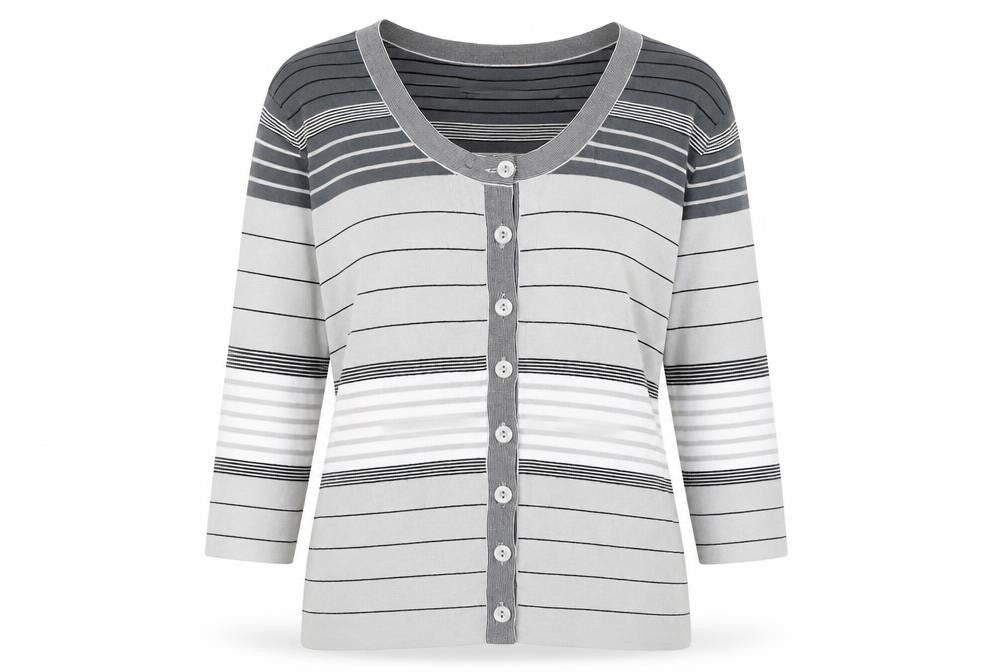 Womens UK Size M Vogue Grey Cardigan Jumper