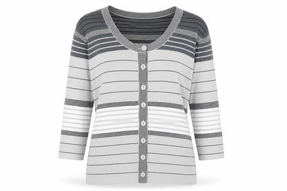 Womens UK Size M Vogue Grey Cardigan Jumper