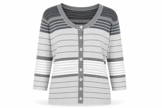 Womens UK Size M Vogue Grey Cardigan Jumper