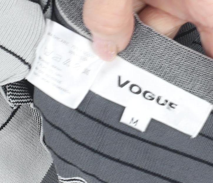 Womens UK Size M Vogue Grey Cardigan Jumper