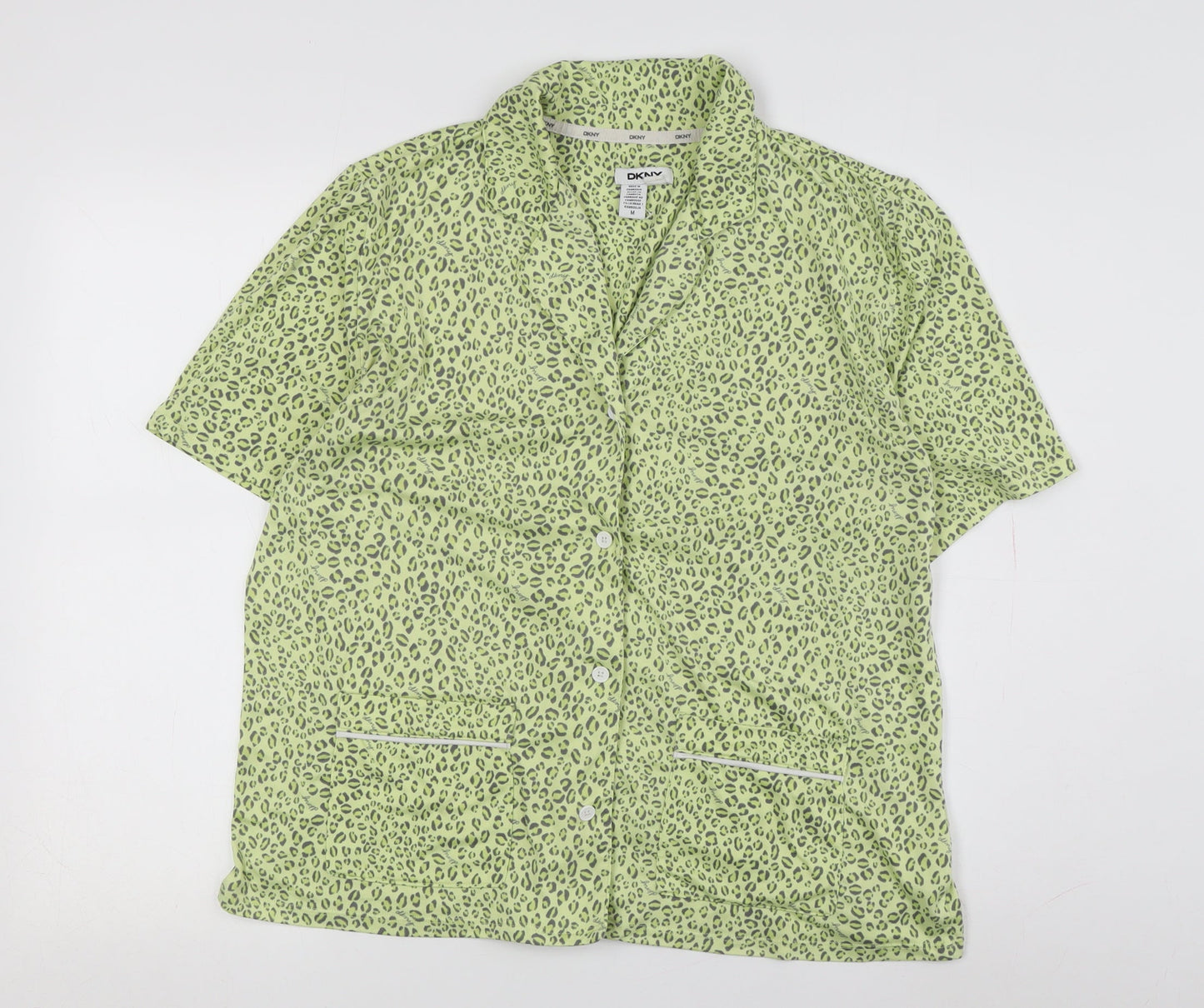 DKNY Women's Green Animal Print Pyjama Top, Size M