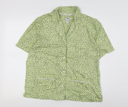 DKNY Women's Green Animal Print Pyjama Top, Size M