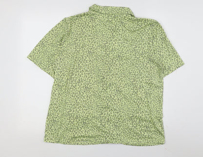 DKNY Women's Green Animal Print Pyjama Top, Size M