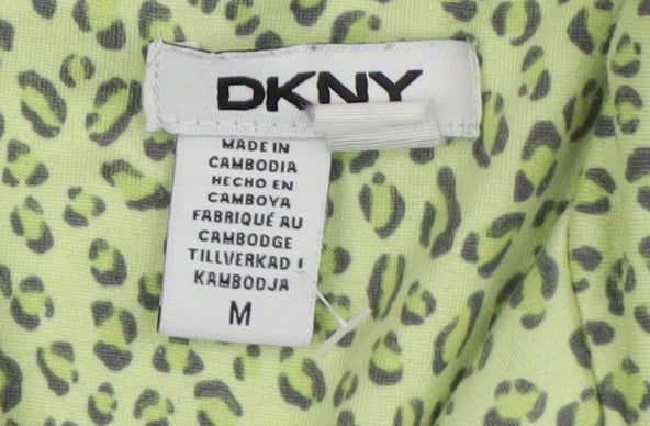 DKNY Women's Green Animal Print Pyjama Top, Size M