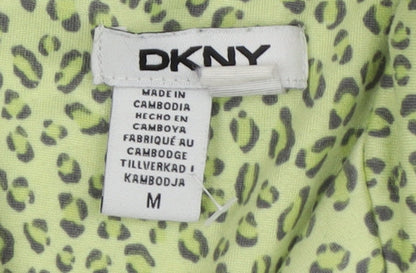 DKNY Women's Green Animal Print Pyjama Top, Size M