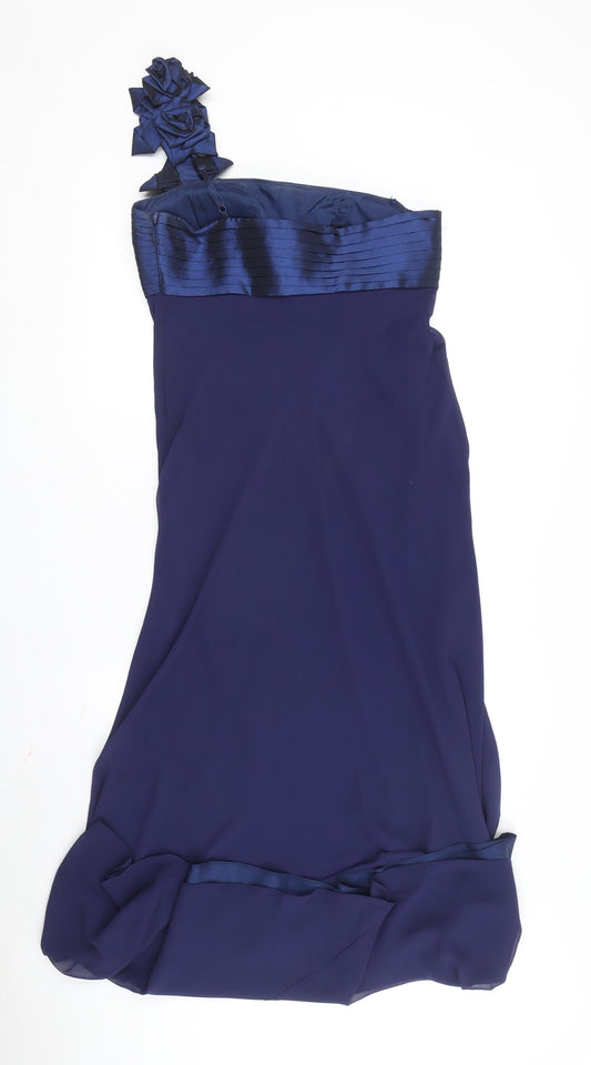 Debenhams Women's Blue One Shoulder A-Line Dress