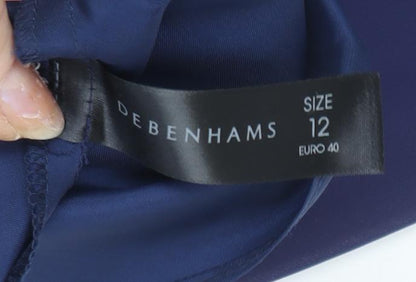 Debenhams Women's Blue One Shoulder A-Line Dress