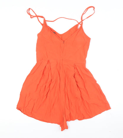 MINKPINK Women's Orange XS V-Neck Playsuit