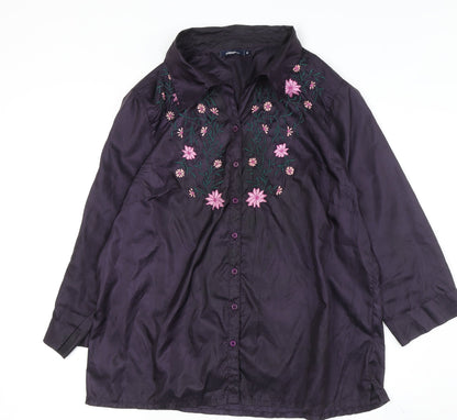 Womens UK Size 18 DASH Purple Tunic Blouse