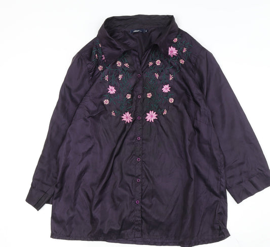 Womens UK Size 18 DASH Purple Tunic Blouse