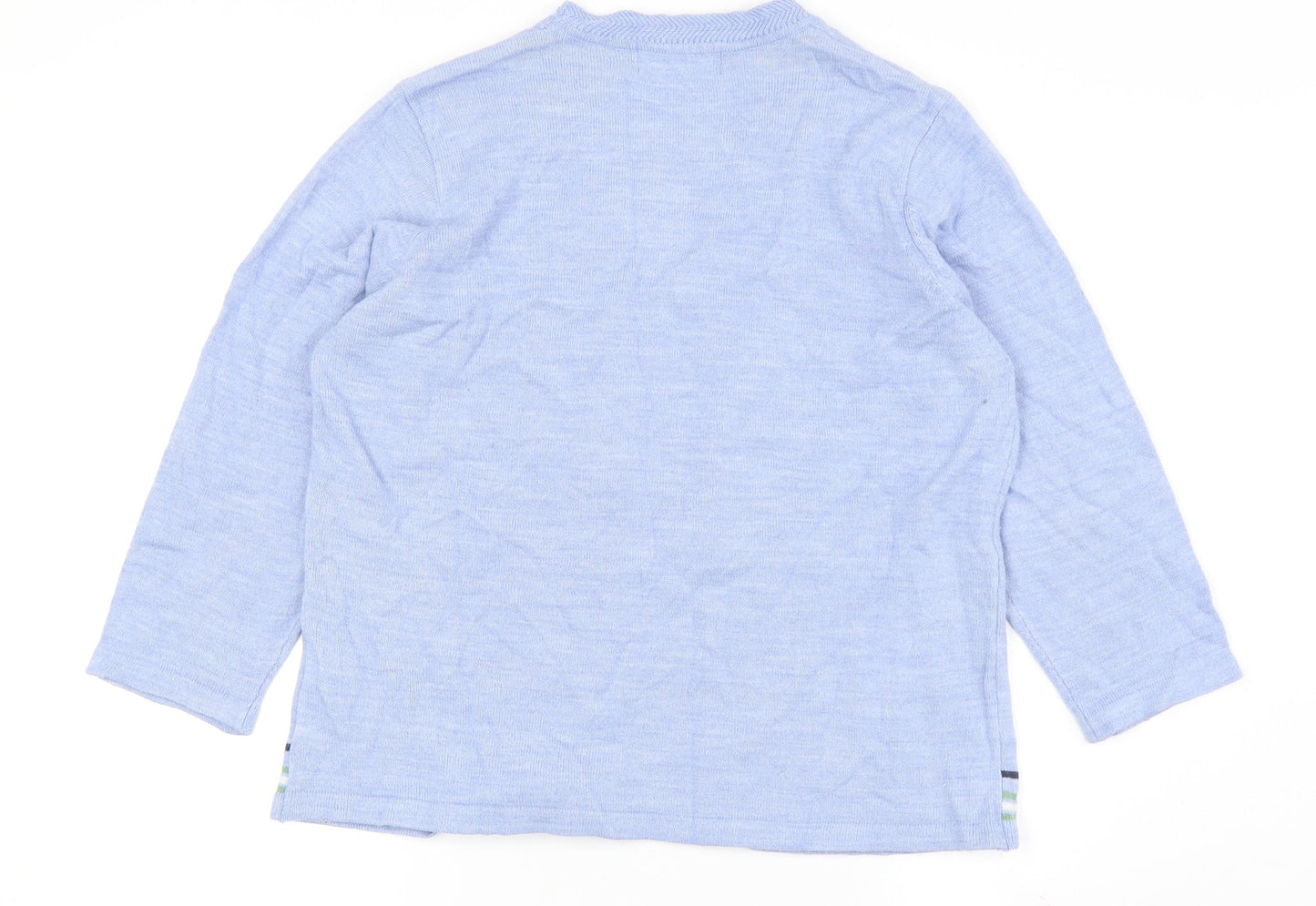 Honor Millburn Women's Blue Cardigan M Striped Acrylic