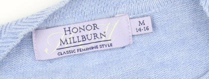 Honor Millburn Women's Blue Cardigan M Striped Acrylic