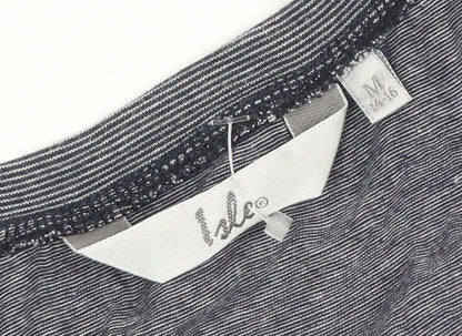 Isle Grey Floral T-Shirt for Women - Size M, Casual Wear