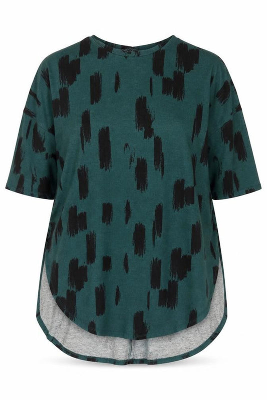 Apricot Women's Green Geometric T-Shirt Size 16