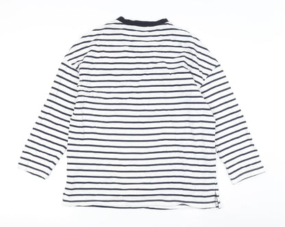 SODA Kids Boys Striped Cotton T-Shirt, White/Black, 13-14Y