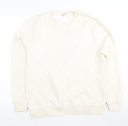 Zara Unisex Ivory Pullover Sweatshirt, Size 12