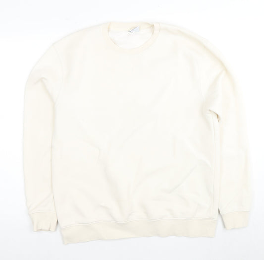 Zara Unisex Ivory Pullover Sweatshirt, Size 12